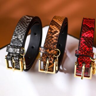 أحزمة جلد بنقشة الأفعى — الصورة الرئيسية · Snakeskin-pattern leather belts